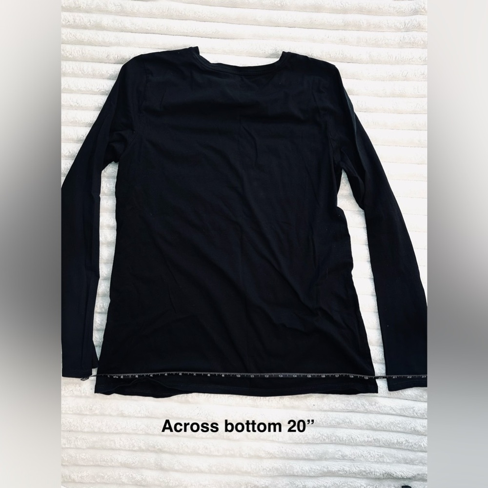 J JILL Pure Jill Long Sleeve, Black T Shirt, Size Small S - Picture 4 of 9